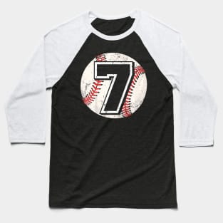 Kids Birthday Boy 7 Seven Baseball 7Th Birthday Baseball Player Baseball T-Shirt